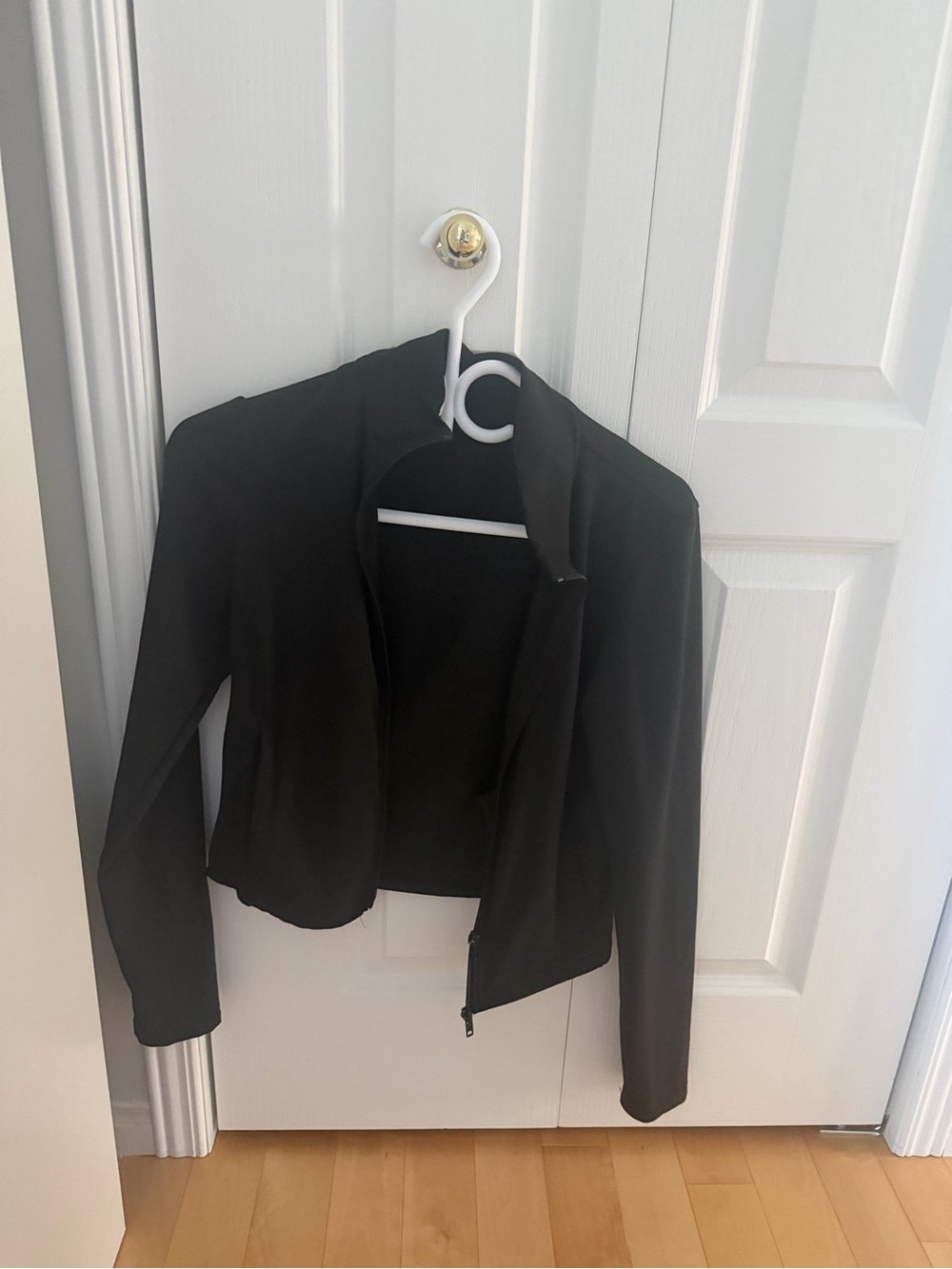 Women's Black Zip-Front Blazer Jacket